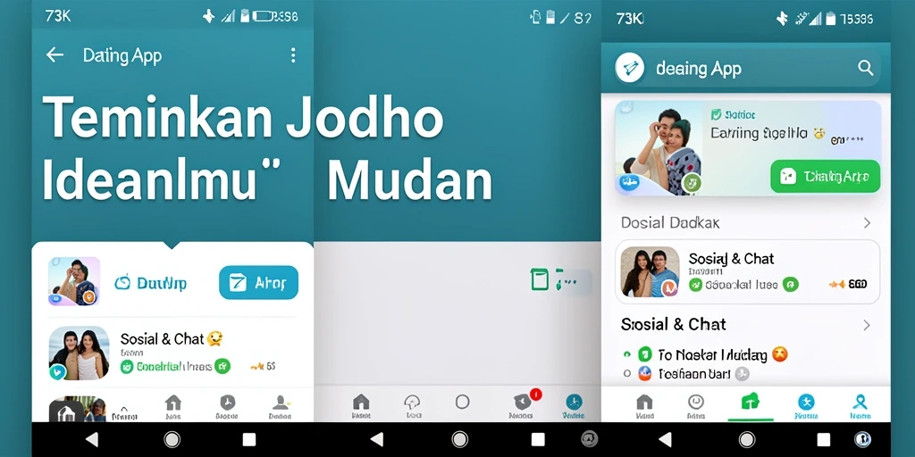Tampilan antarmuka 73K yang modern dan menarik.