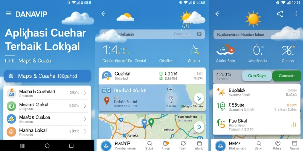 Tampilan antarmuka cuaca lokal yang informatif dan user-friendly.