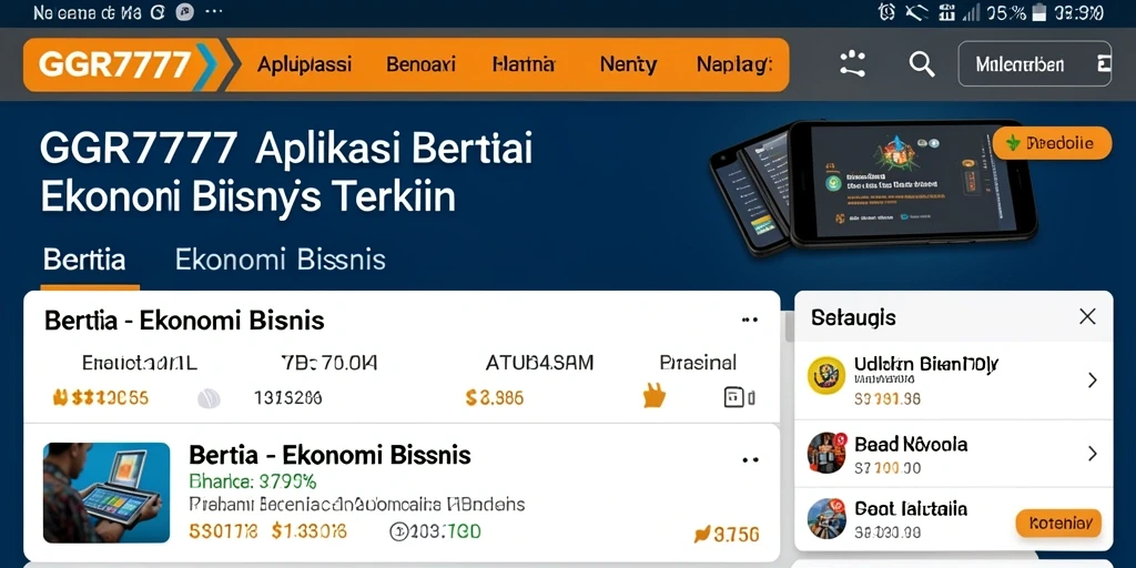 Antarmuka GGR7777 menampilkan berita ekonomi bisnis secara menarik.