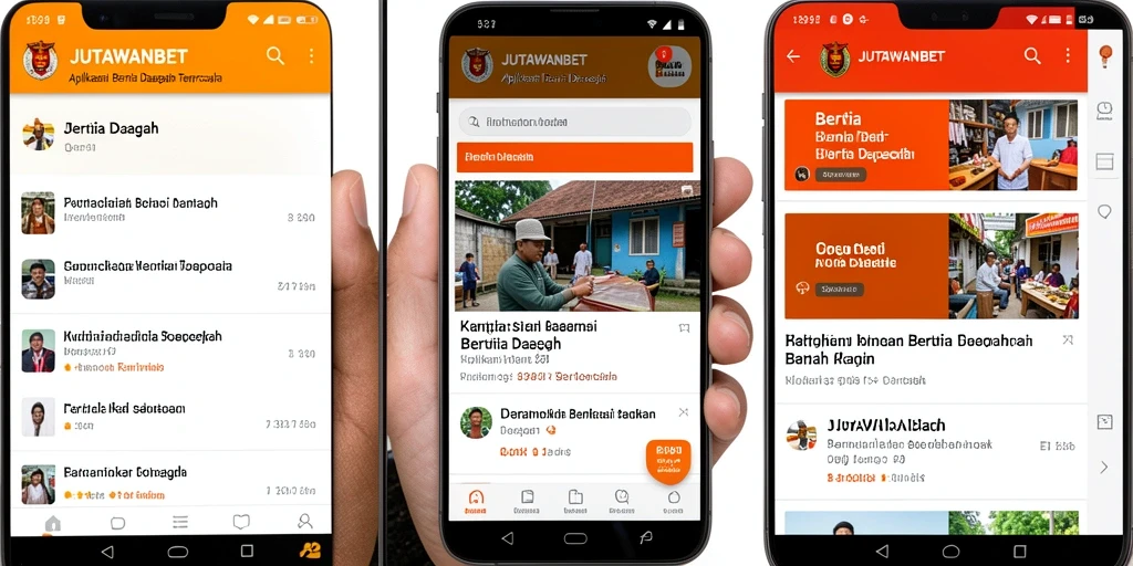 Tampilan antarmuka aplikasi JUTAWANBET yang menarik dan informatif.