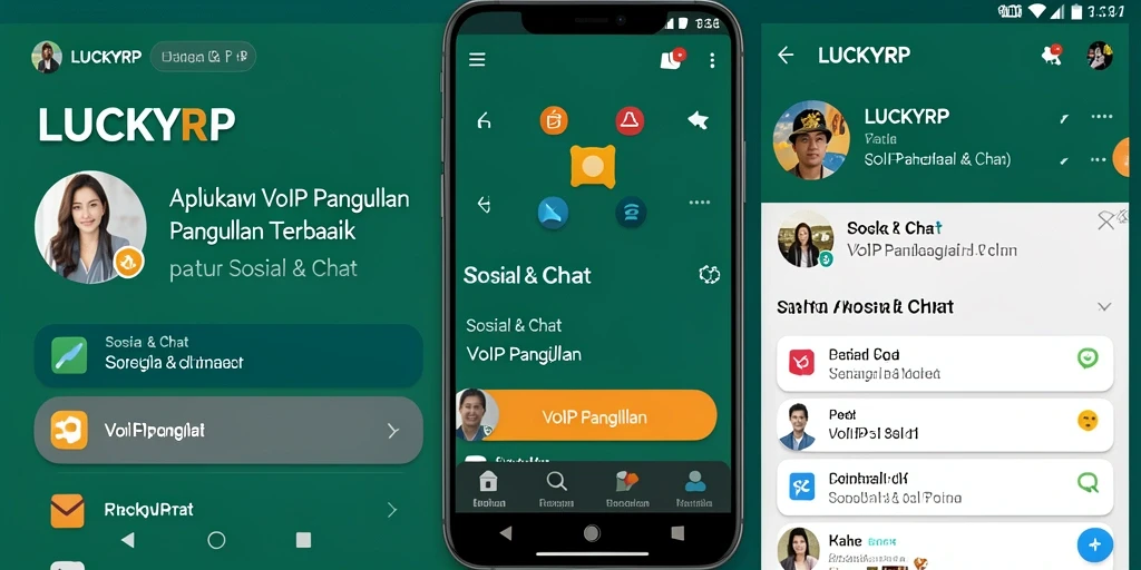 Antarmuka LUCKYRP dengan fitur VoIP Panggilan yang intuitif.