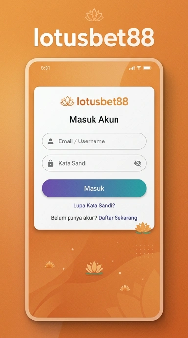 Tampilan halaman login lotusbet88