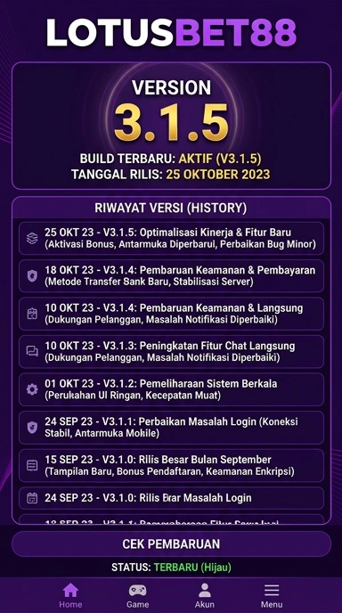 Tampilan riwayat versi lotusbet88